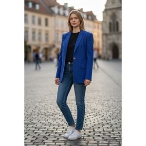 Vintage‎ Club Classics Women's Wool Cashmere Blend Blue Coat